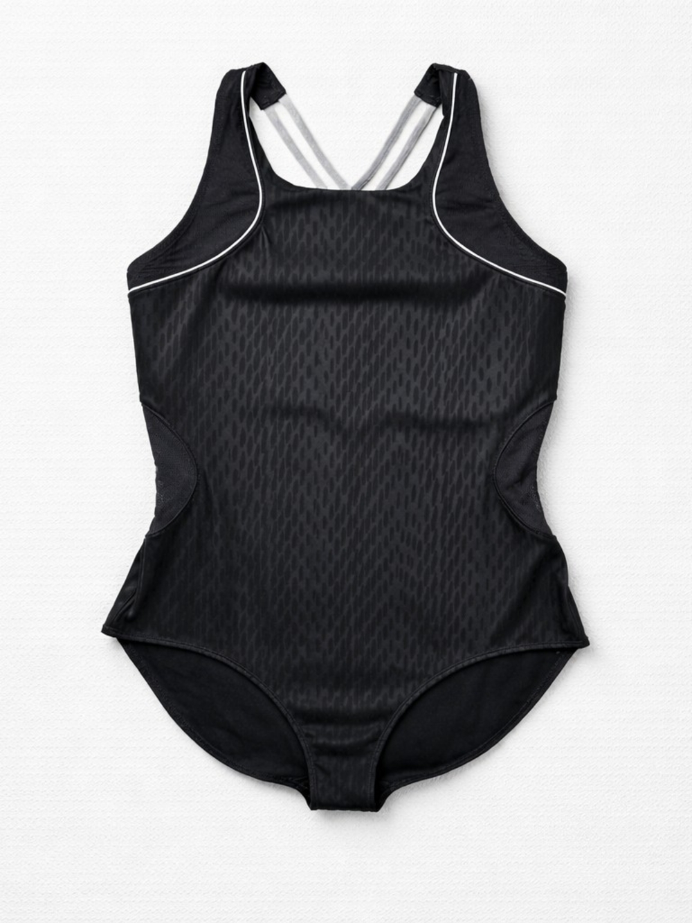 IVY PARK Black Textured Bodysuit Swimsuit One Piece Size Large